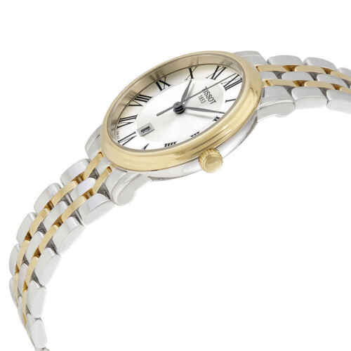 Tissot T Classic Carson Lady Premium Silver Dial Two Tone Steel Strap Watch For Women - T122.210.22.033.00