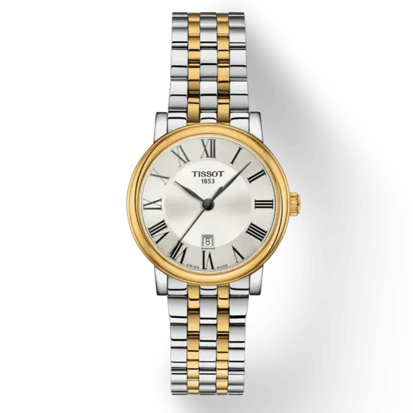 Tissot T Classic Carson Lady Premium Silver Dial Two Tone Steel Strap Watch For Women - T122.210.22.033.00