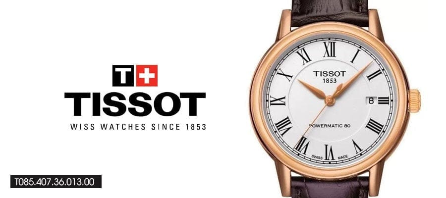Tissot T Classic Carson Powermatic 80 White Dial Brown Leather Strap Watch for Men - T085.407.36.013.00