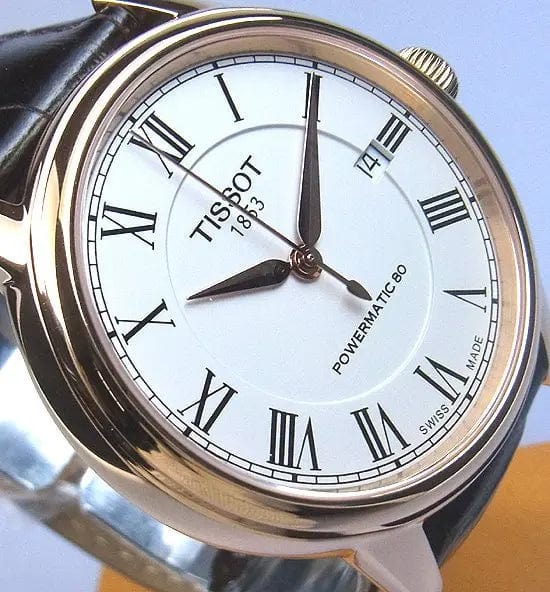Tissot T Classic Carson Powermatic 80 White Dial Brown Leather Strap Watch for Men - T085.407.36.013.00