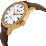 Tissot T Classic Carson Powermatic 80 White Dial Brown Leather Strap Watch for Men - T085.407.36.013.00