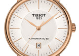 Tissot T Classic Carson Premium Automatic White Dial Rose Gold Steel Strap Watch for Men - T122.407.33.031.00