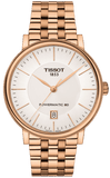 Tissot T Classic Carson Premium Automatic White Dial Rose Gold Steel Strap Watch for Men - T122.407.33.031.00