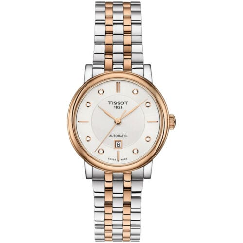 Tissot T Classic Carson Premium Diamonds White Dial Two Tone Steel Strap Watch for Women - T122.207.22.036.00