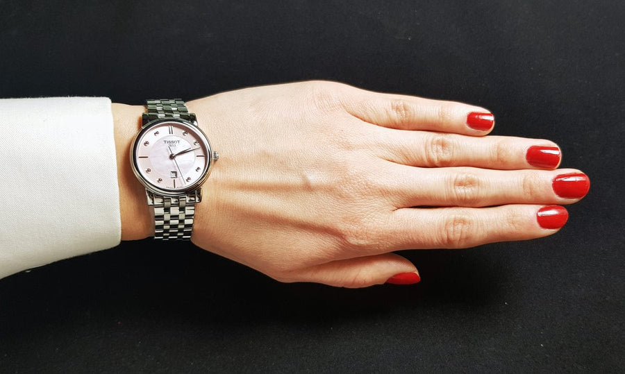 Tissot T Classic Carson Premium Pink Dial Silver Steel Strap Watch for Women - T122.210.11.159.00