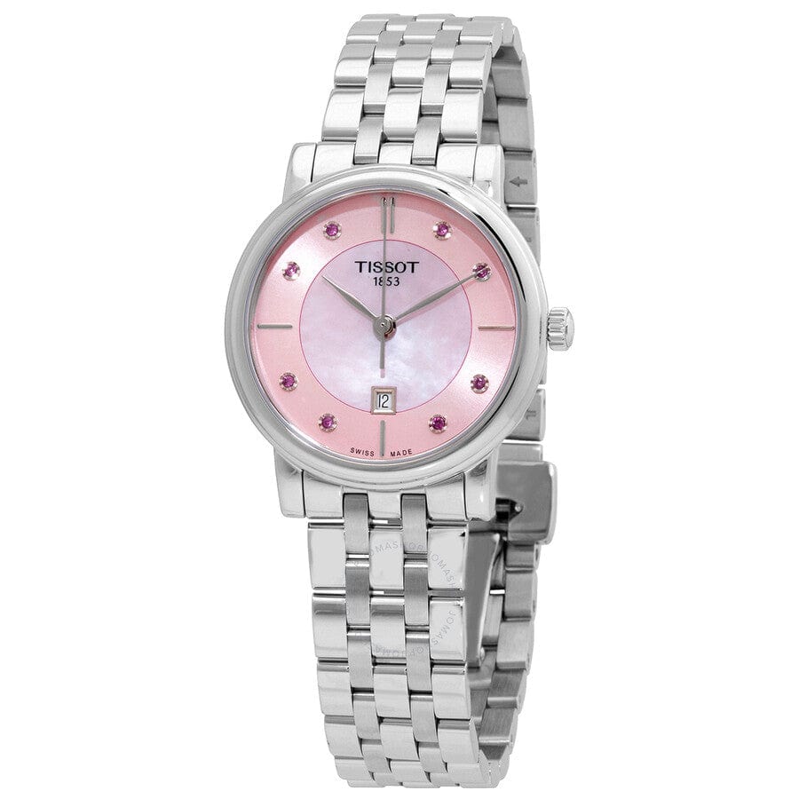 Tissot T Classic Carson Premium Pink Dial Silver Steel Strap Watch for Women - T122.210.11.159.00