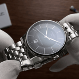 Tissot T Classic Carson Premium Powermatic 80 Black Dial Silver Steel Strap Watch For Men - T122.407.11.051.00