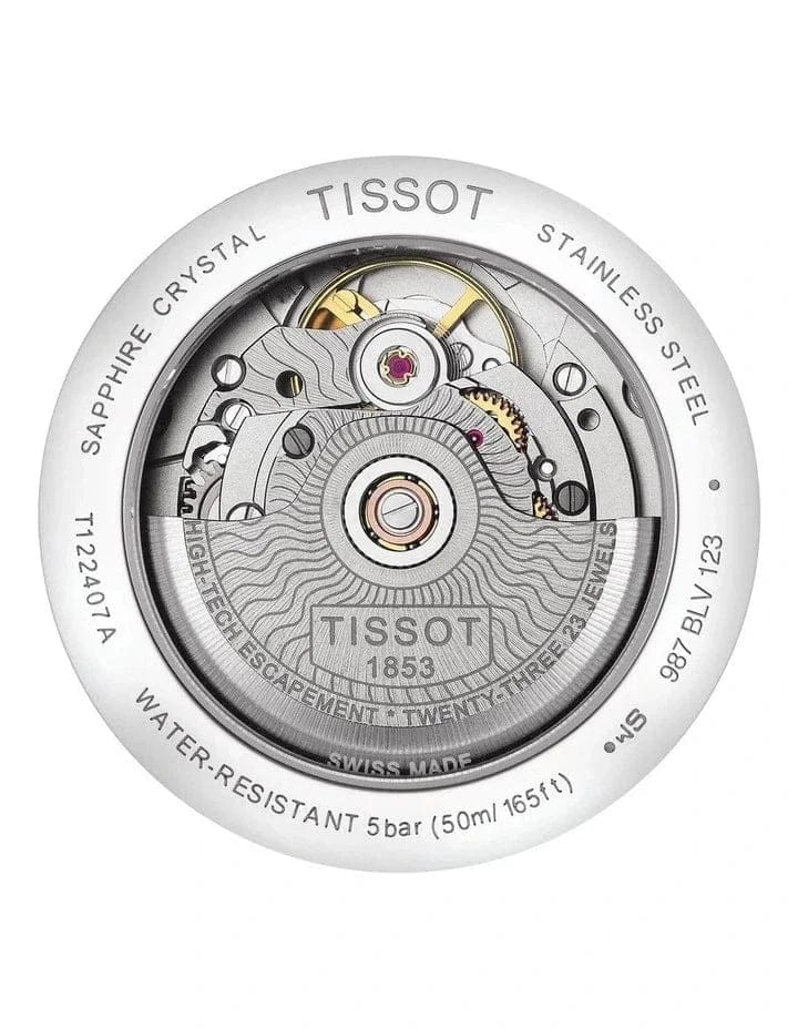 Tissot T Classic Carson Premium Powermatic 80 Black Dial Silver Steel Strap Watch For Men - T122.407.11.051.00