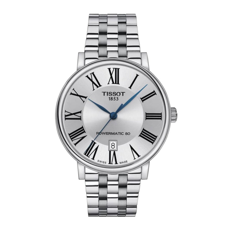 Tissot T Classic Carson Premium Powermatic 80 Silver Dial Silver Steel Strap Watch For Men - T122.407.11.033.00