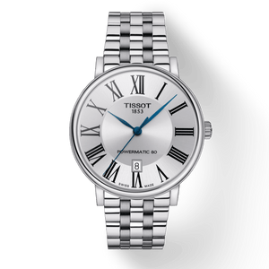 Tissot T Classic Carson Premium Powermatic 80 Silver Dial Silver Steel Strap Watch For Men - T122.407.11.033.00