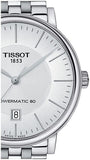 Tissot T Classic Carson Premium Powermatic 80 White Dial Silver Steel Strap Watch For Men - T122.407.11.031.00