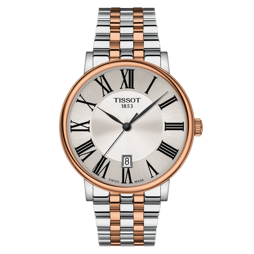 Tissot T Classic Carson Premium Silver Dial Two Tone Steel Strap Watch For Men - T122.410.22.033.00