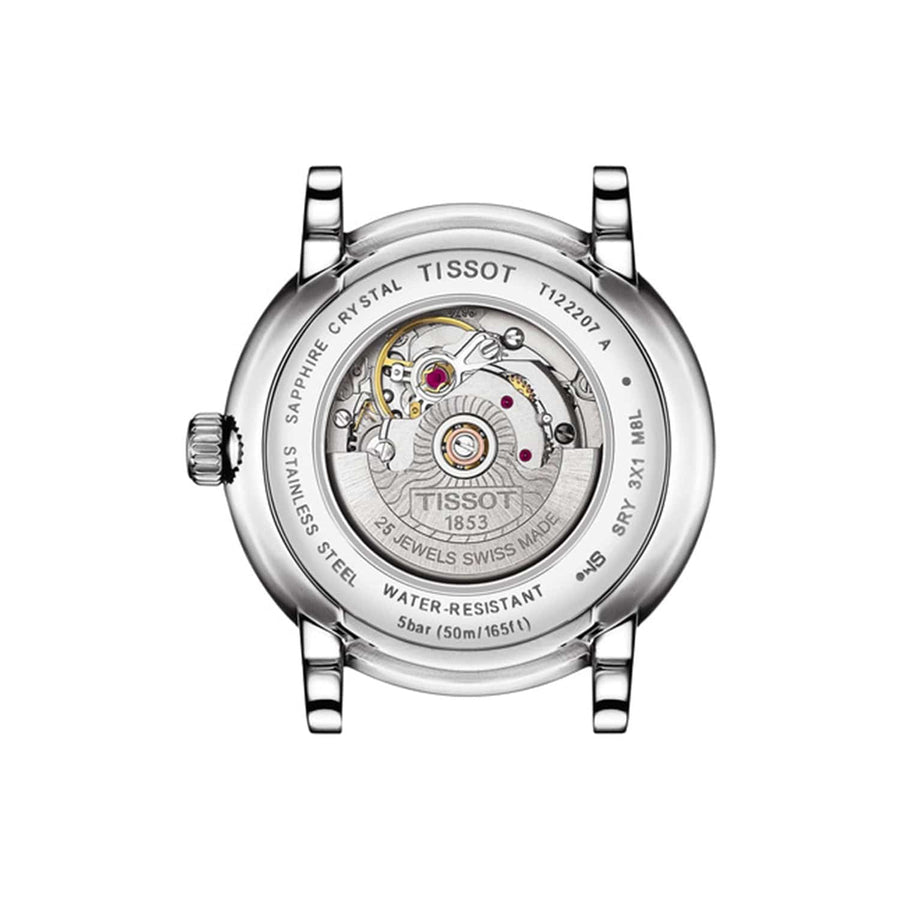 Tissot T Classic Carson Premium White Diamonds Dial Silver Steel Strap Watch for Women - T1222071103600