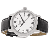 Tissot T Classic Carson White Dial Black Leather Strap Watch for Men - T085.410.16.013.00