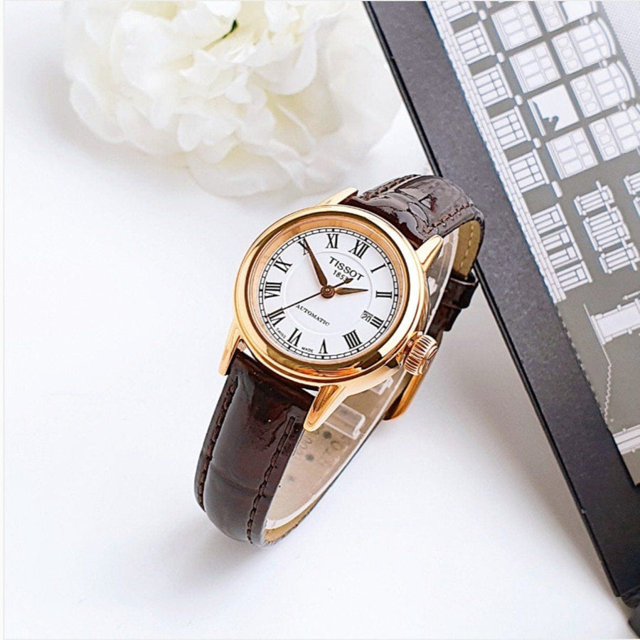 Tissot T Classic Carson White Dial Brown Leather Strap Watch For Women - T085.207.36.013.00