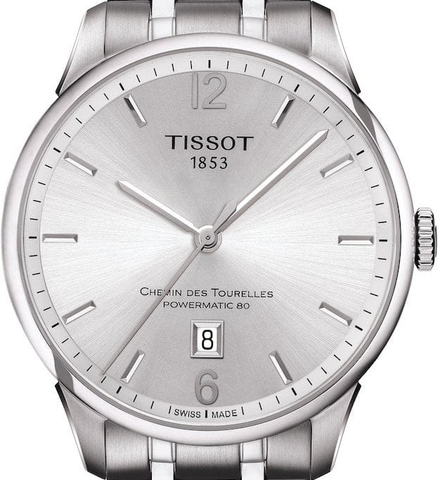 Tissot Chemin Des Tourelles Powermatic 80 Silver Dial Silver Steel Strap Watch For Men - T099.407.11.037.00