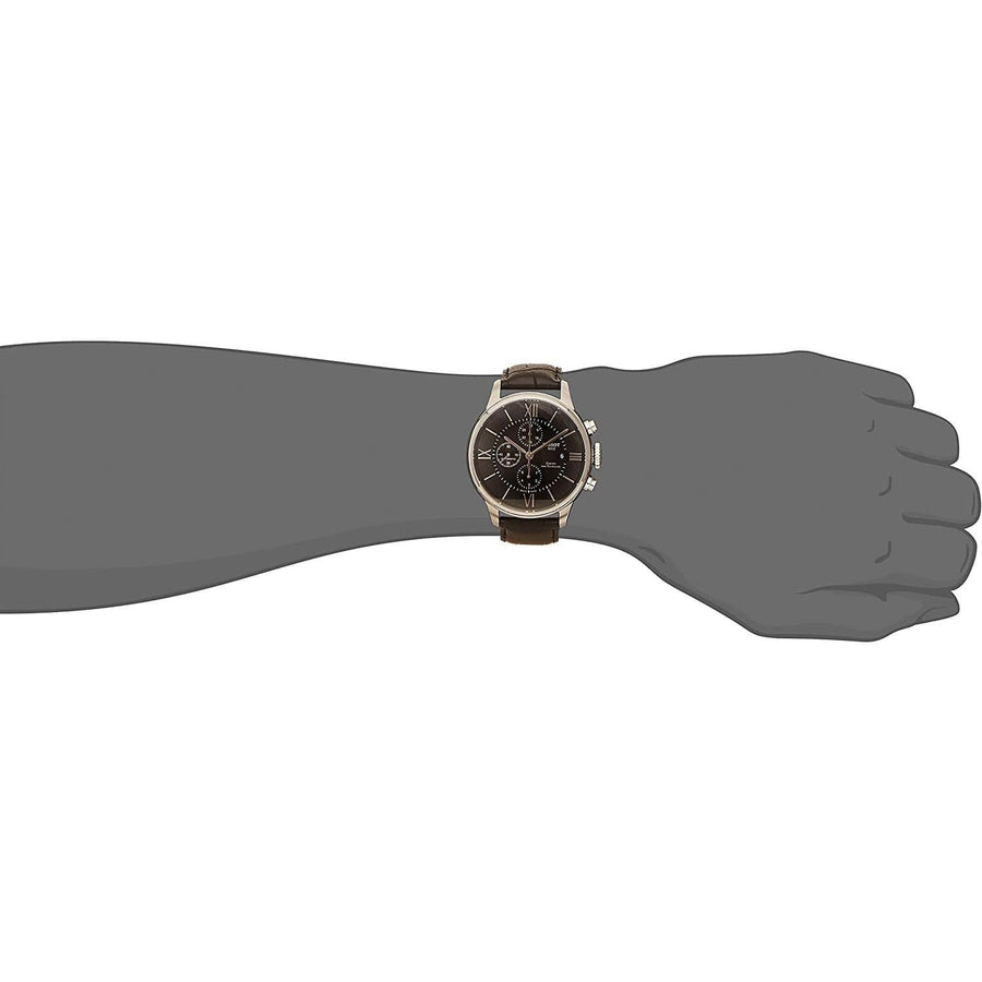 Tissot T Classic Chemin Des Tourelles Chronograph Black Dial Black Leather Strap Watch For Men - T099.427.16.058.00