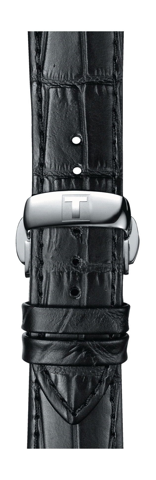 Tissot T Classic Chemin Des Tourelles Chronograph Black Dial Black Leather Strap Watch For Men - T099.427.16.058.00