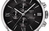 Tissot T Classic Chemin Des Tourelles Chronograph Black Dial Black Leather Strap Watch For Men - T099.427.16.058.00