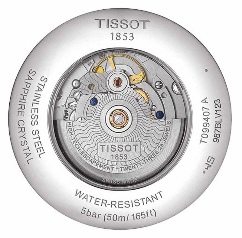 Tissot T Classic Chemin Des Tourelles Chronometer Black Dial Silver Steel Strap Watch For Men - T099.408.11.058.00