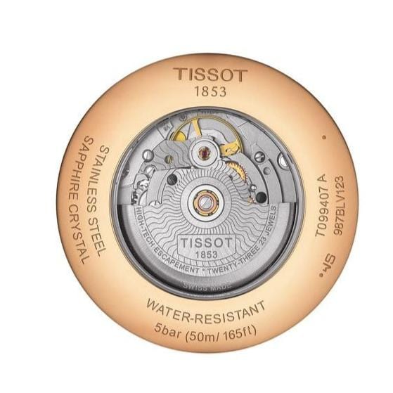 Tissot T Classic Chemin Des Tourelles Powermatic 80 Brown Dial Brown Leather Strap Watch for Men - T099.407.36.447.00