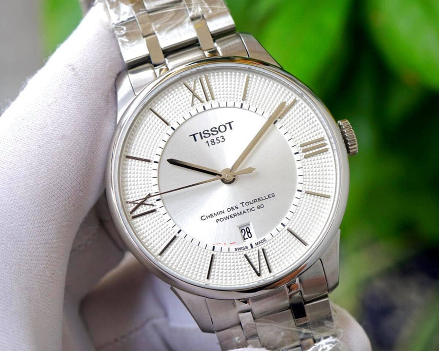 Tissot T Classic Chemin Des Tourelles Silver Dial Silver Steel Strap Watch For Men - T099.408.11.038.00