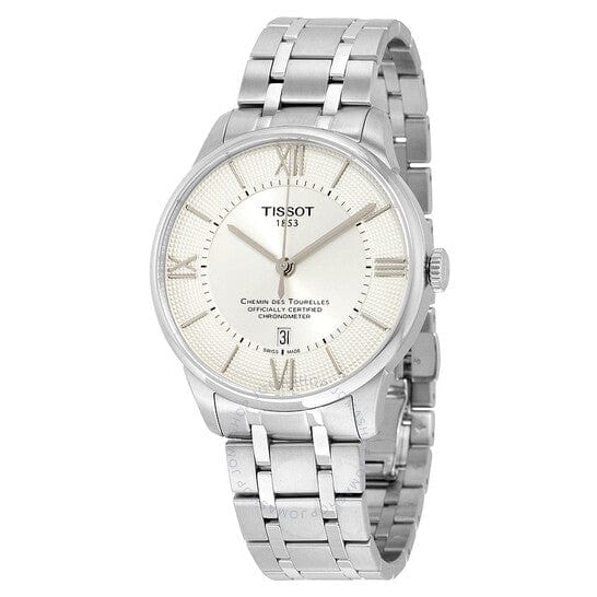 Tissot T Classic Chemin Des Tourelles Silver Dial Silver Steel Strap Watch For Men - T099.408.11.038.00