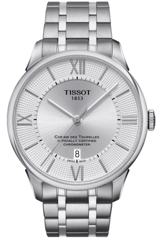 Tissot T Classic Chemin Des Tourelles Silver Dial Silver Steel Strap Watch For Men - T099.408.11.038.00