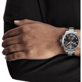 Tissot T Classic Chrono XL Black Dial Silver Steel Strap Watch For Men - T116.617.11.057.01