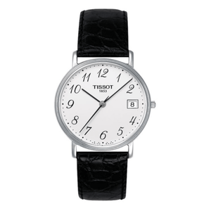 Tissot T Classic Desire White Dial Black Leather Strap Watch For Men - T52.1.421.12