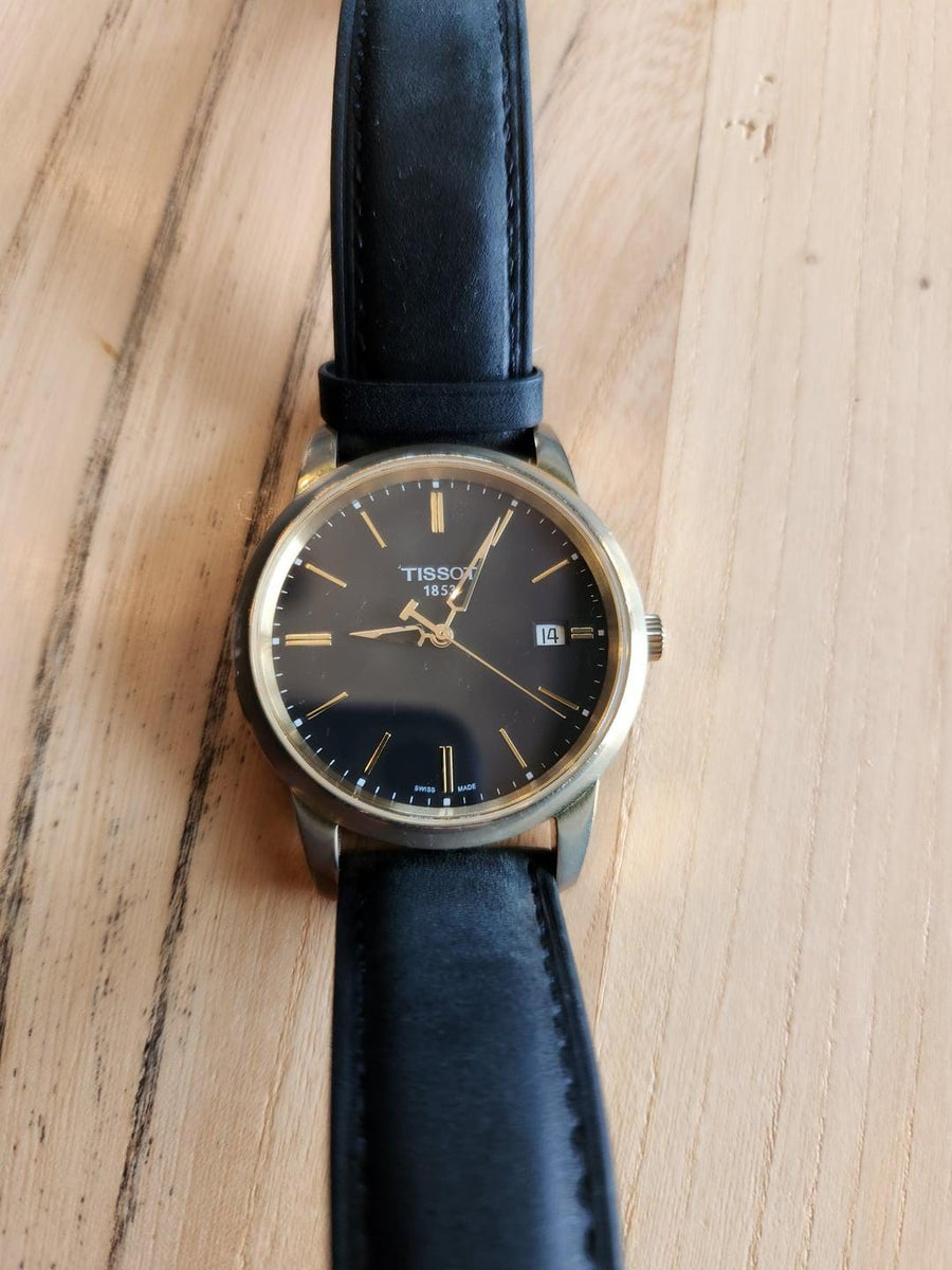 Tissot T Classic Dream Black Dial Black Leather Strap Watch for Men - T033.410.36.051.01