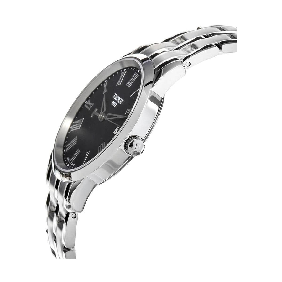 Tissot T Classic Dream Black Dial Silver Steel Strap Watch for Men - T033.410.11.053.01