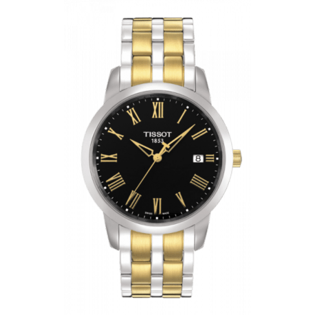 Tissot T Classic Dream Black Dial Two Tone Steel Strap Watch for Men - T033.410.22.053.01