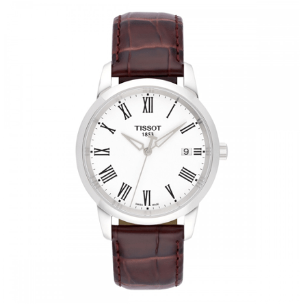 Tissot T Classic Dream White Dial Brown Leather Strap Watch for Men - T033.410.16.013.01