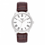 Tissot T Classic Dream White Dial Brown Leather Strap Watch for Men - T033.410.16.013.01