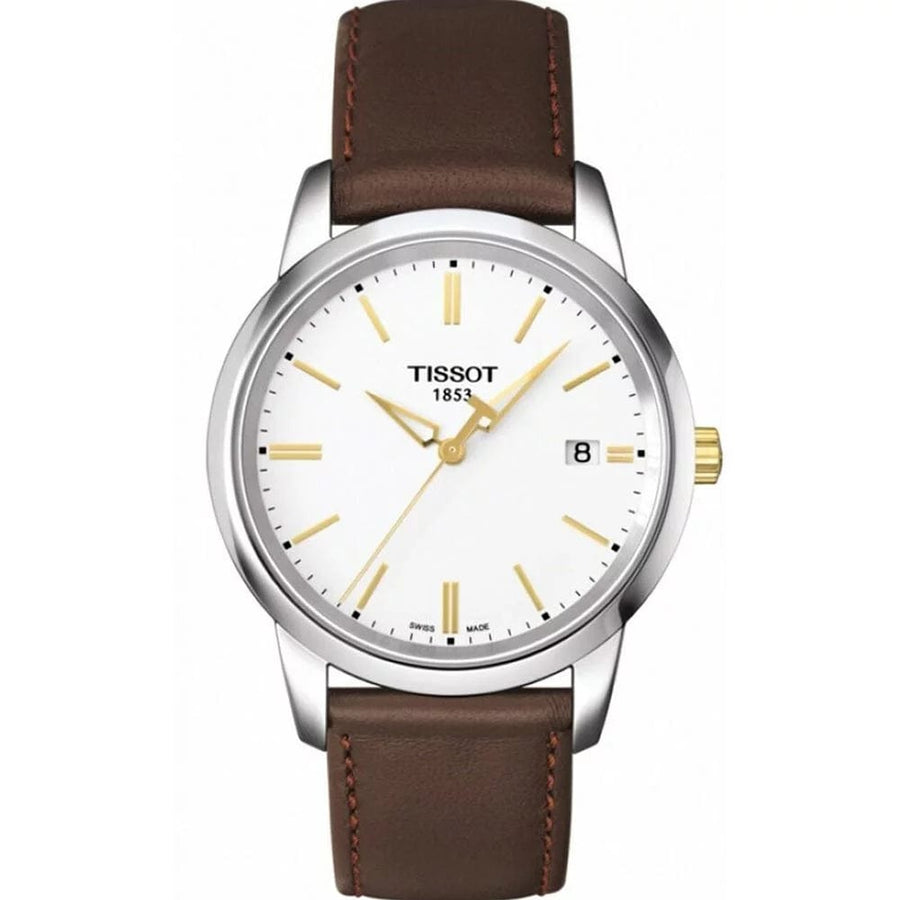 Tissot T Classic Dream White Dial Brown Leather Strap Watch for Men - T033.410.26.011.01
