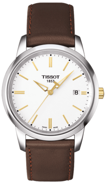 Tissot T Classic Dream White Dial Brown Leather Strap Watch for Men - T033.410.26.011.01