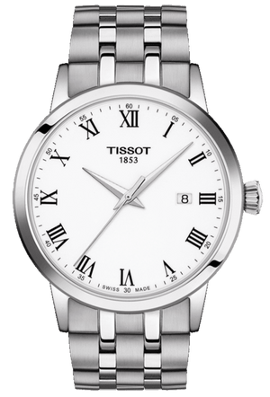 Tissot T Classic Dream White Dial Silver Steel Strap Watch For Men - T129.410.11.013.00