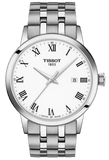 Tissot T Classic Dream White Dial Silver Steel Strap Watch For Men - T129.410.11.013.00