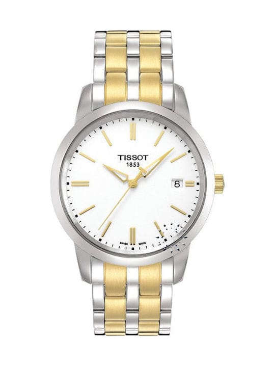 Tissot T Classic Dream White Dial Two Tone Steel Strap Watch for Men - T033.410.22.011.01