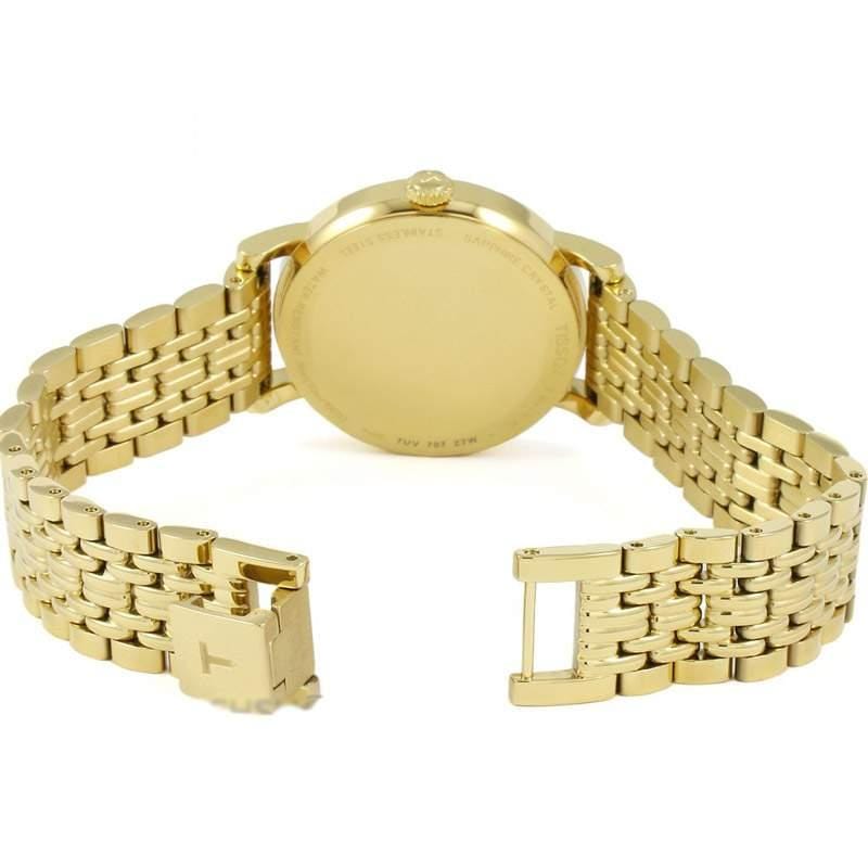 Tissot T Classic Everytime Desire Small Gold Dial Gold Mesh Bracelet Watch For Women - T109.210.33.021.00