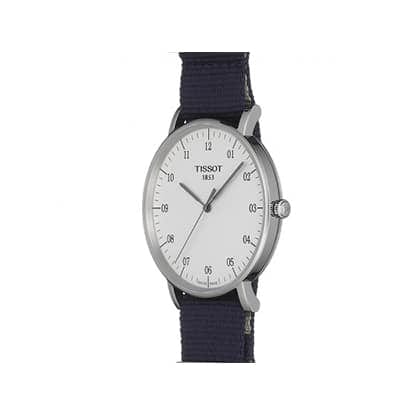 Tissot T Classic Everytime Large White Dial Blue NATO Strap Watch For Men - T109.610.17.037.00