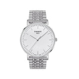 Tissot T Classic Everytime Large White Dial Silver Steel Strap Watch for Men - T109.610.11.031.00