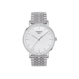 Tissot T Classic Everytime Large White Dial Silver Steel Strap Watch for Men - T109.610.11.031.00