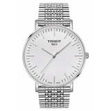 Tissot T Classic Everytime Large White Dial Silver Steel Strap Watch for Men - T109.610.11.031.00