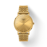 Tissot T Classic Everytime Medium Gold Dial Gold Mesh Bracelet Watch For Men - T109.410.33.021.00
