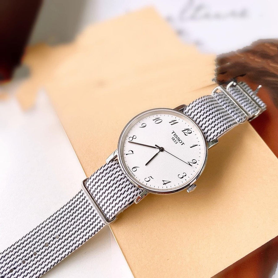 Tissot T Classic Everytime Medium White Dial Two Tone NATO Strap Watch for Women - T109.410.18.032.00