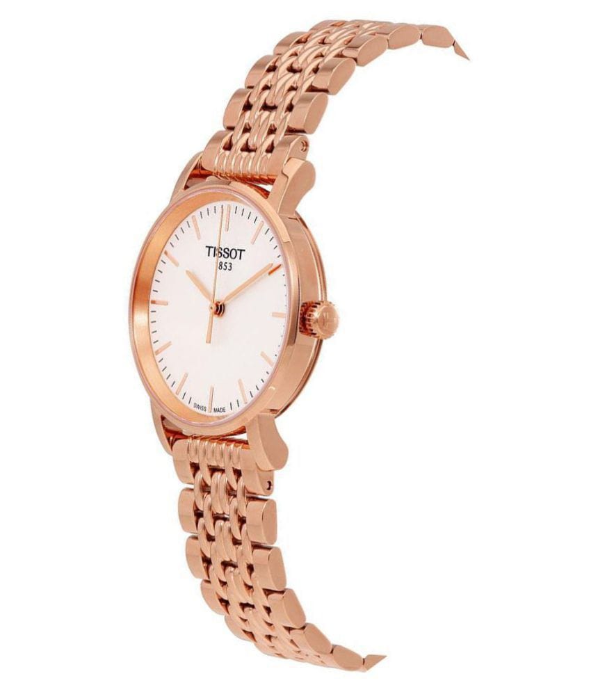 Tissot T Classic Everytime Small White Dial Rose Gold Mesh Bracelet Watch For Women - T109.210.33.031.00