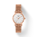 Tissot T Classic Everytime Small White Dial Rose Gold Mesh Bracelet Watch For Women - T109.210.33.031.00