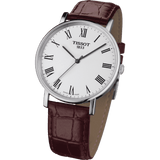 Tissot T Classic Everytime White Dial Brown Leather Strap Watch For Men - T109.410.16.033.00